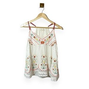 Altar’d State Women’s Flowy Boho Embroidered Blouse Tank Size M